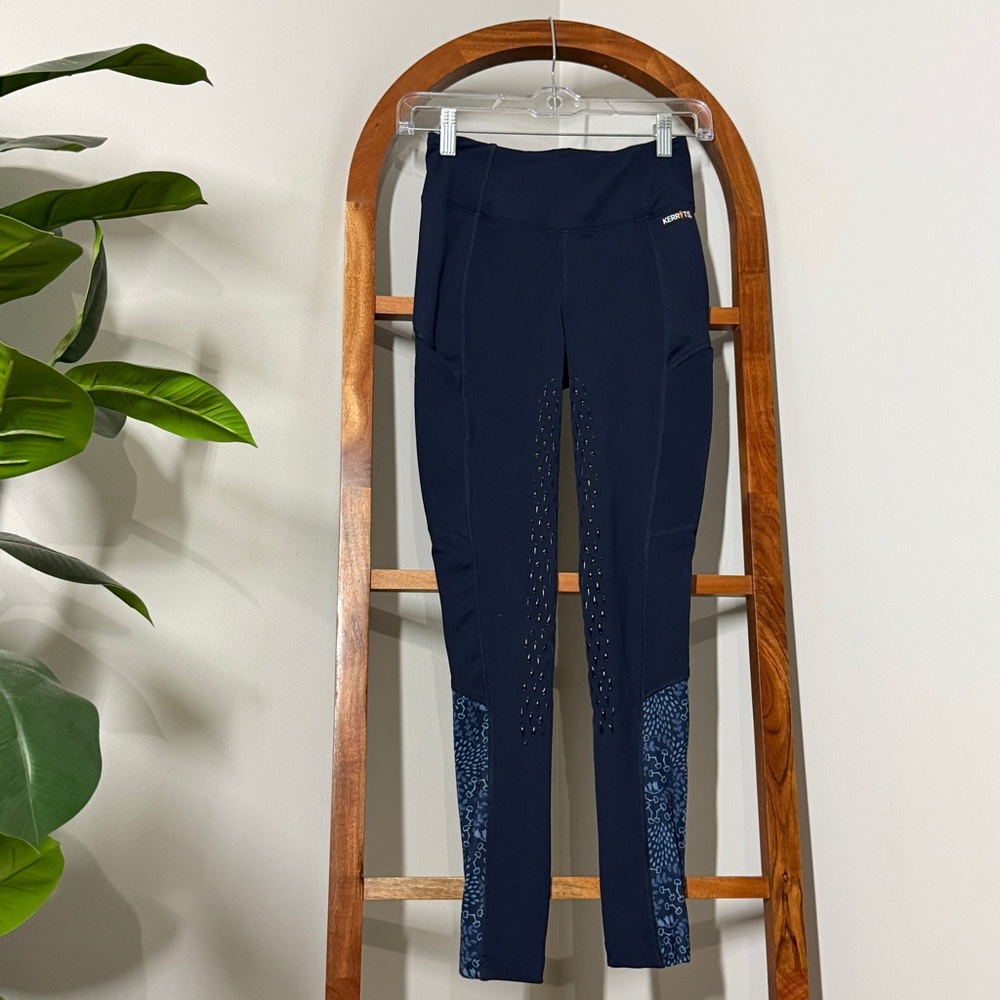 Kerrits XS Navy Blue Equestrian Horseback Riding Tights/Leggings